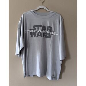 Star Wars Disney Shirt Ashley Eckstein Large Overside Crop Top Gray Reflective